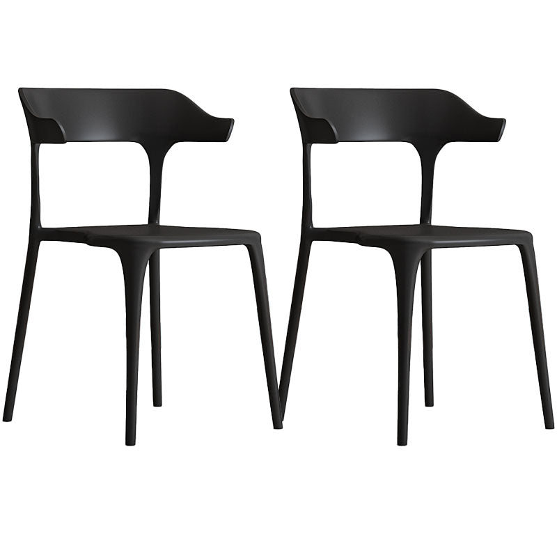 Sillas de comedor de plástico de estilo nórdico, respaldo abierto, silla lateral para uso doméstico