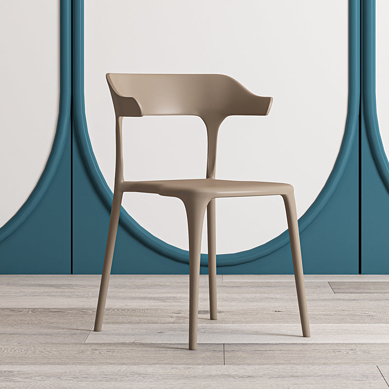 Nordic Style Plastic Dining Chairs Open Back Dining Side Chair for Home Use