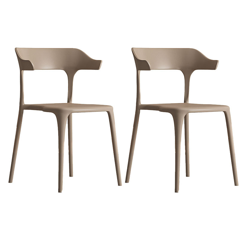 Sillas de comedor de plástico de estilo nórdico, respaldo abierto, silla lateral para uso doméstico