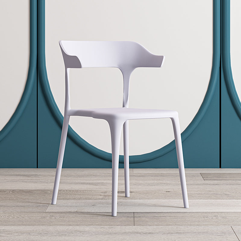 Sillas de comedor de plástico de estilo nórdico, respaldo abierto, silla lateral para uso doméstico