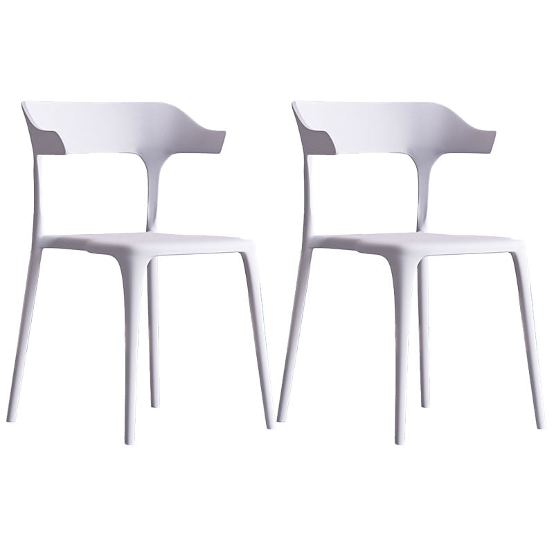 Sillas de comedor de plástico de estilo nórdico, respaldo abierto, silla lateral para uso doméstico