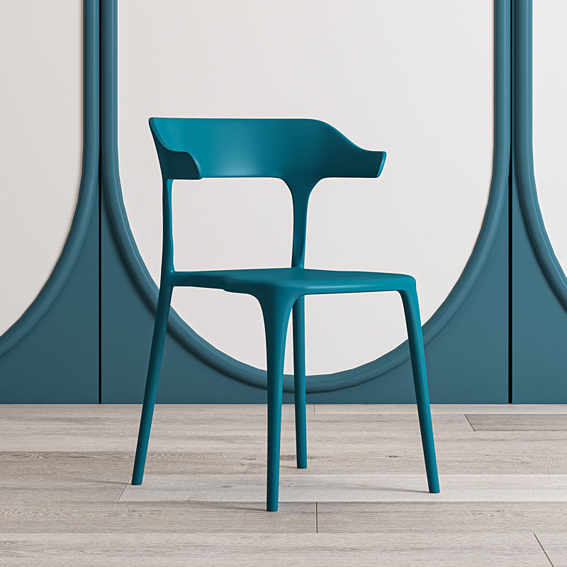 Nordic Style Plastic Dining Chairs Open Back Dining Side Chair for Home Use