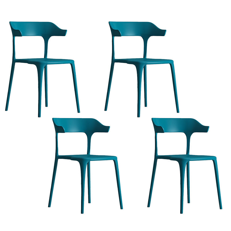 Sillas de comedor de plástico de estilo nórdico, respaldo abierto, silla lateral para uso doméstico