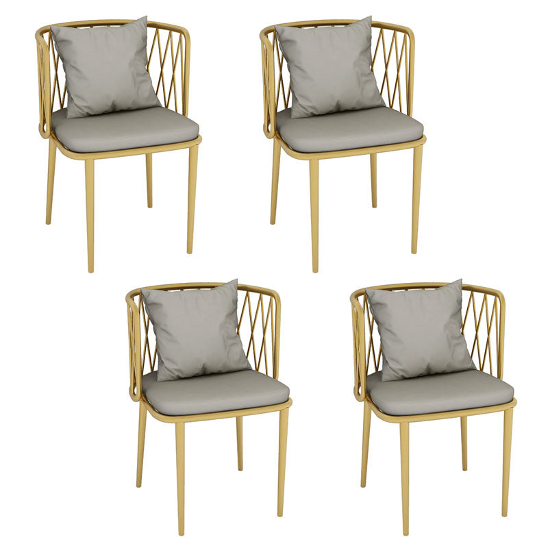 Glam Metal Dining Room Chairs Cross Back Side Chair for Restaurant Use