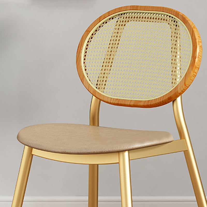 Silla lateral de comedor escandinava con respaldo abierto para silla lateral de comedor de cuero para el hogar
