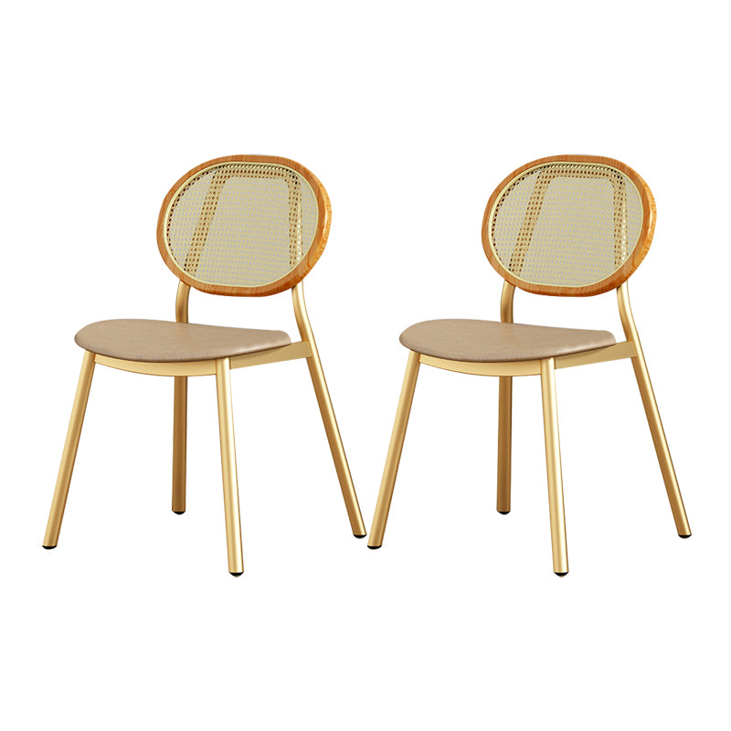 Silla lateral de comedor escandinava con respaldo abierto para silla lateral de comedor de cuero para el hogar