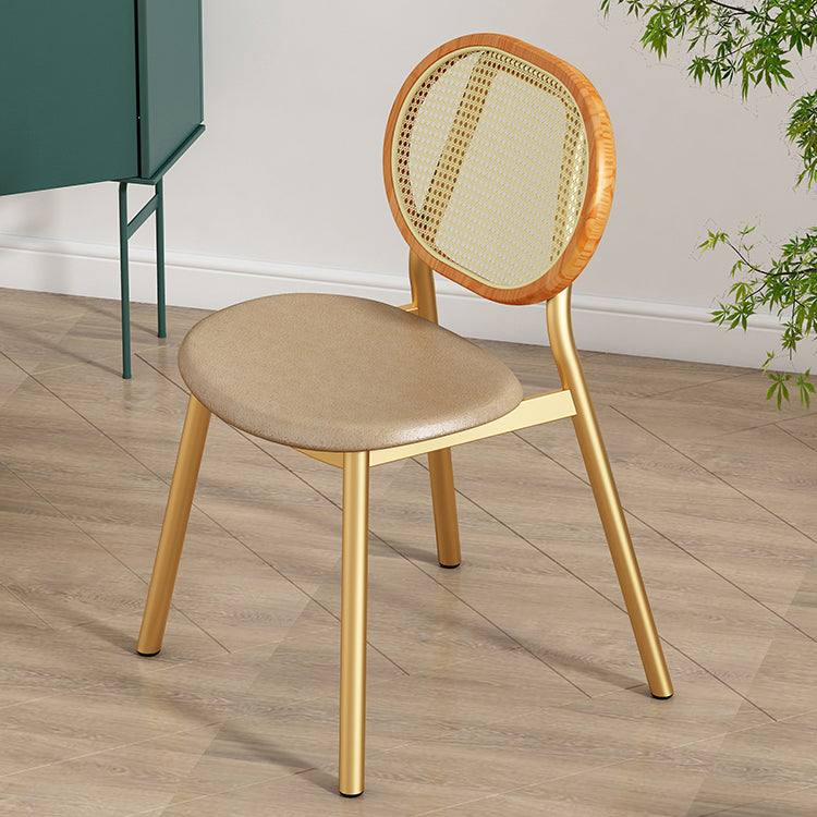 Silla lateral de comedor escandinava con respaldo abierto para silla lateral de comedor de cuero para el hogar