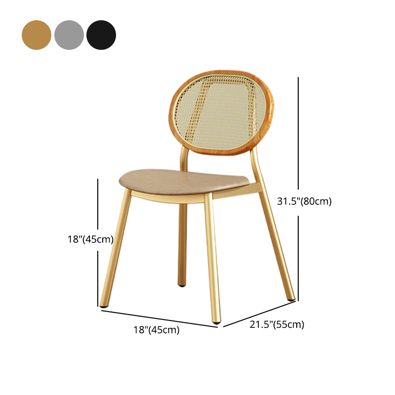 Silla lateral de comedor escandinava con respaldo abierto para silla lateral de comedor de cuero para el hogar