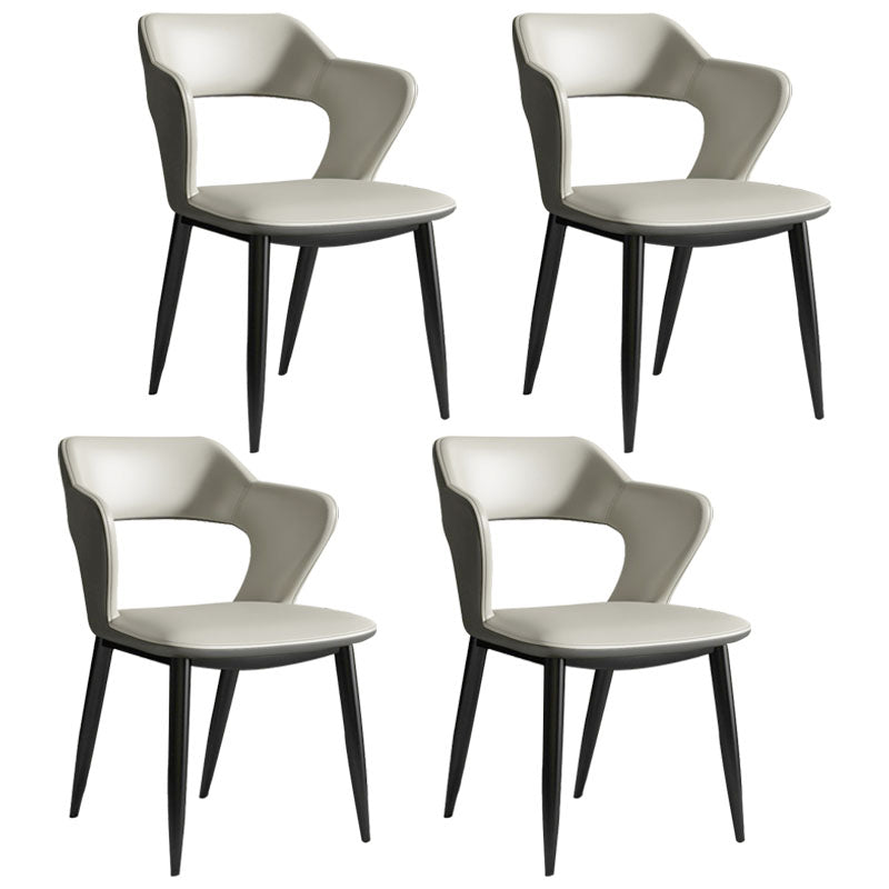 Modern Home Open Back Arm Chair Upholstered Matte Finish Dining Chair