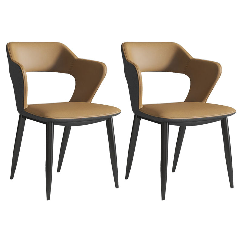 Modern Home Open Back Arm Chair Upholstered Matte Finish Dining Chair