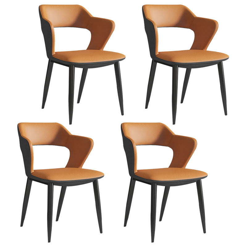 Modern Home Open Back Arm Chair Upholstered Matte Finish Dining Chair