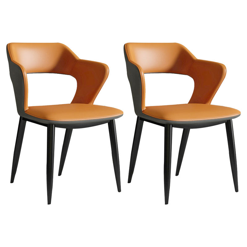 Modern Home Open Back Arm Chair Upholstered Matte Finish Dining Chair
