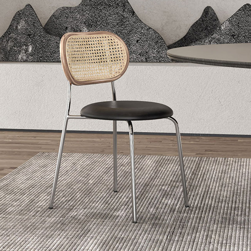 Chaises de salle à manger en simili cuir à dossier ouvert de style industriel