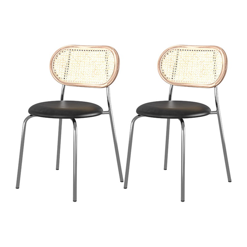 Chaises de salle à manger en simili cuir à dossier ouvert de style industriel