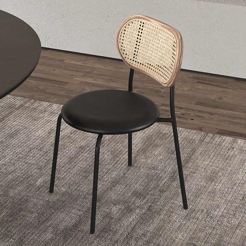Chaises de salle à manger en simili cuir à dossier ouvert de style industriel