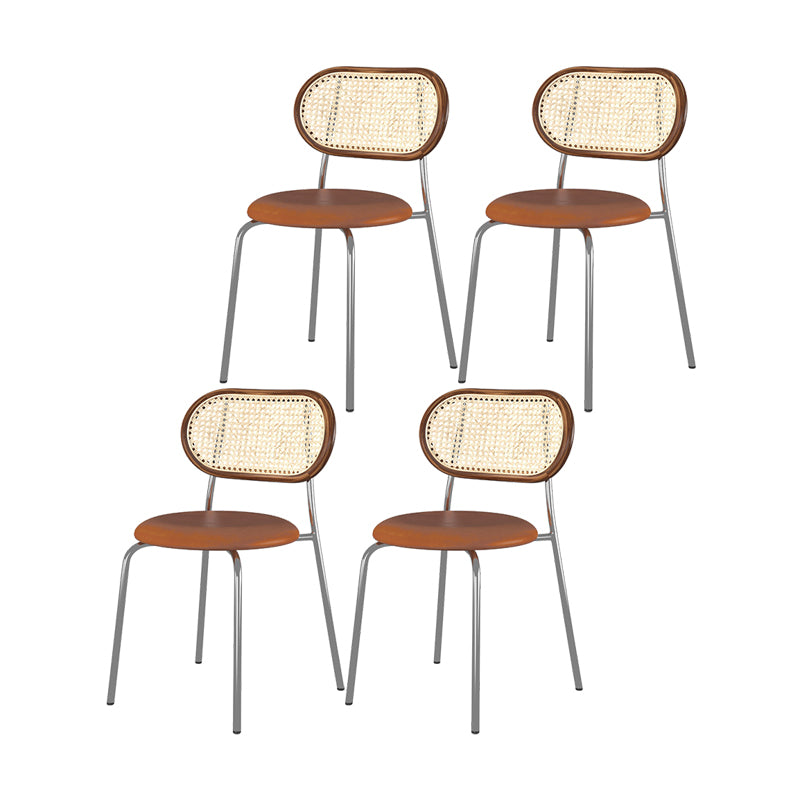 Chaises de salle à manger en simili cuir à dossier ouvert de style industriel