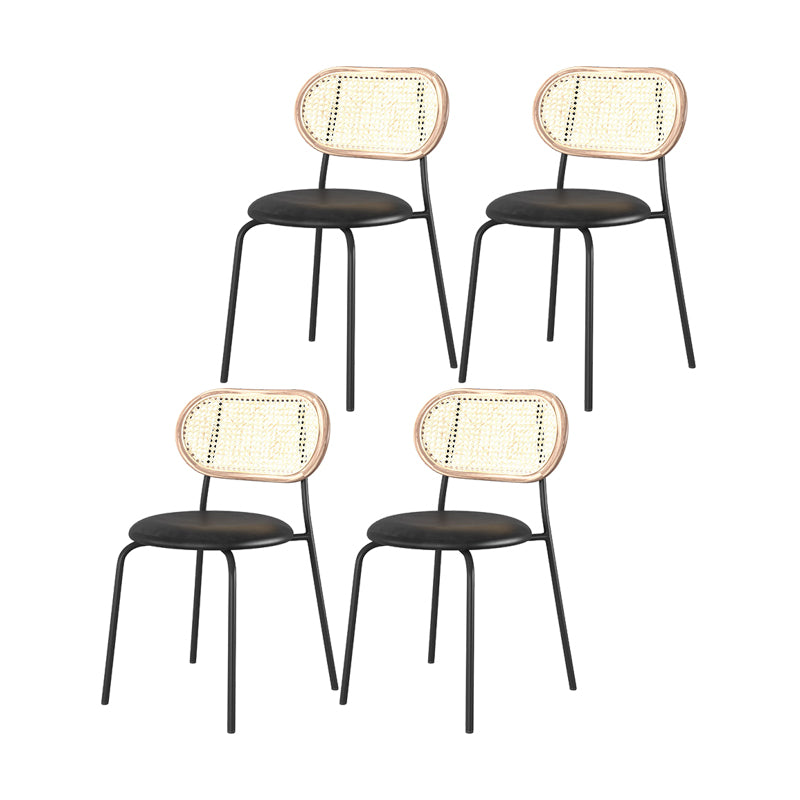 Chaises de salle à manger en simili cuir à dossier ouvert de style industriel