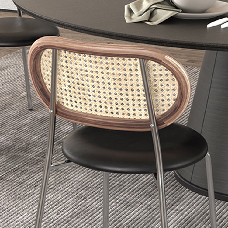 Chaises de salle à manger en simili cuir à dossier ouvert de style industriel
