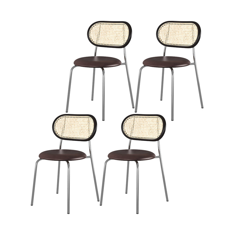 Chaises de salle à manger en simili cuir à dossier ouvert de style industriel