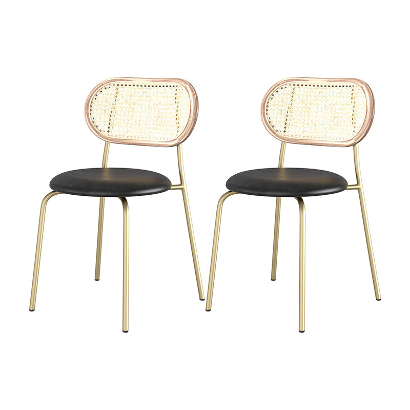 Chaises de salle à manger en simili cuir à dossier ouvert de style industriel