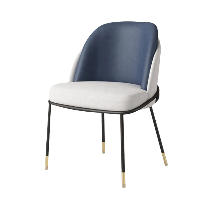 Nordic Style Metal Dining Room Chair Upholstered Armless Chair for Restaurant Use
