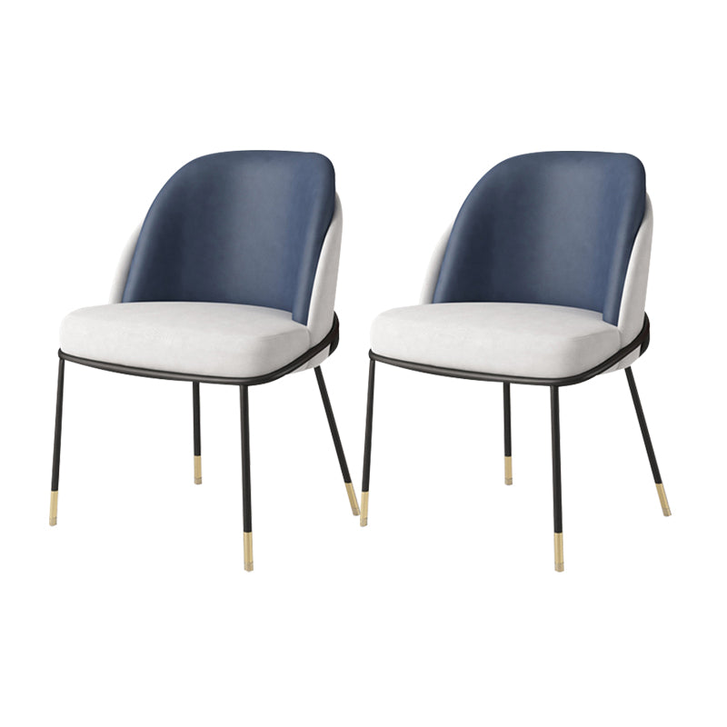 Silla sin brazos tapizada silla de comedor de metal de estilo nórdico para uso en restaurantes