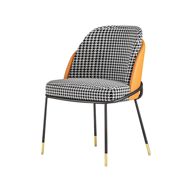 Nordic Style Metal Dining Room Chair Upholstered Armless Chair for Restaurant Use