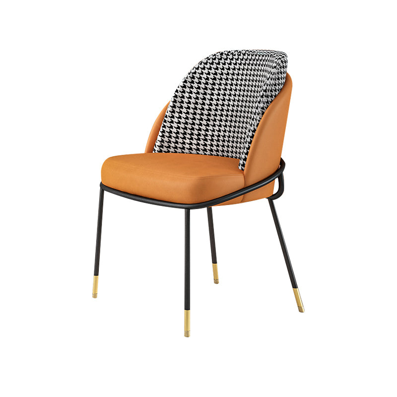 Nordic Style Metal Dining Room Chair Upholstered Armless Chair for Restaurant Use