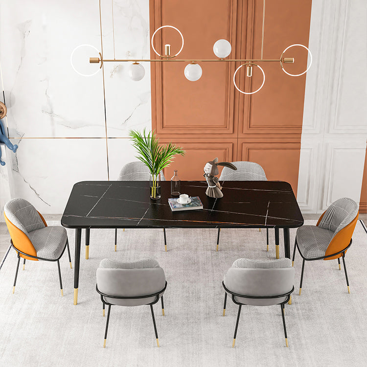 Silla sin brazos tapizada silla de comedor de metal de estilo nórdico para uso en restaurantes
