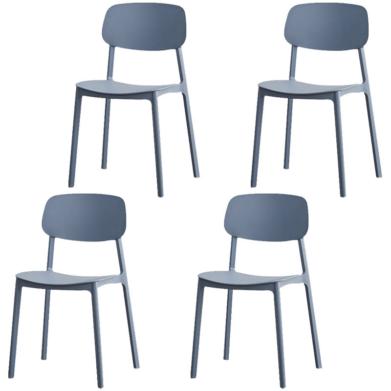 Modern Stackable Open Back Side Chair Plastic Matte Finish Dining Chair