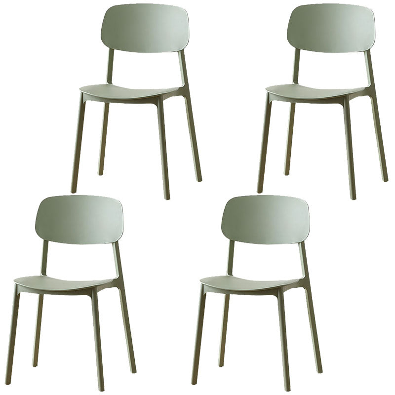 Silla lateral trasera abierta apilable moderna, acabado mate de plástico, silla de comedor