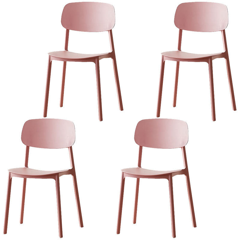 Modern Stackable Open Back Side Chair Plastic Matte Finish Dining Chair