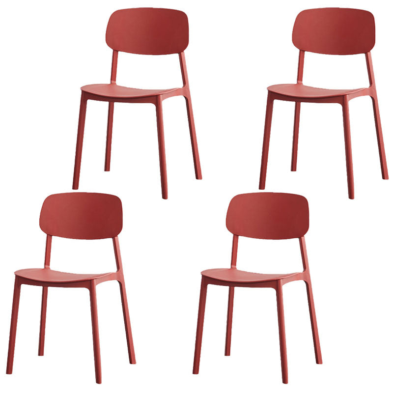 Silla lateral trasera abierta apilable moderna, acabado mate de plástico, silla de comedor