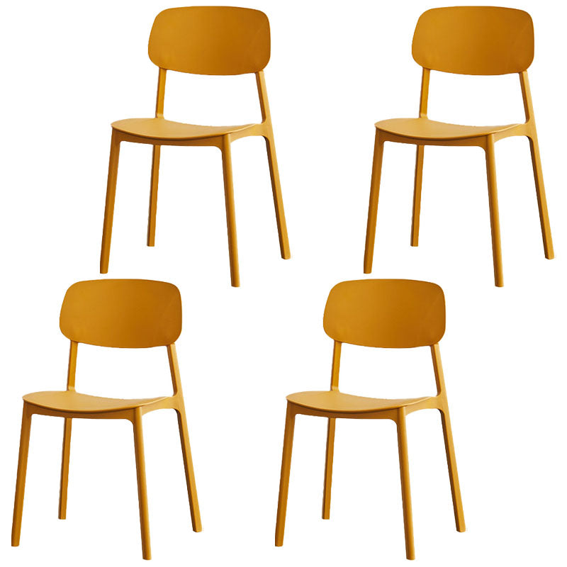 Modern Stackable Open Back Side Chair Plastic Matte Finish Dining Chair