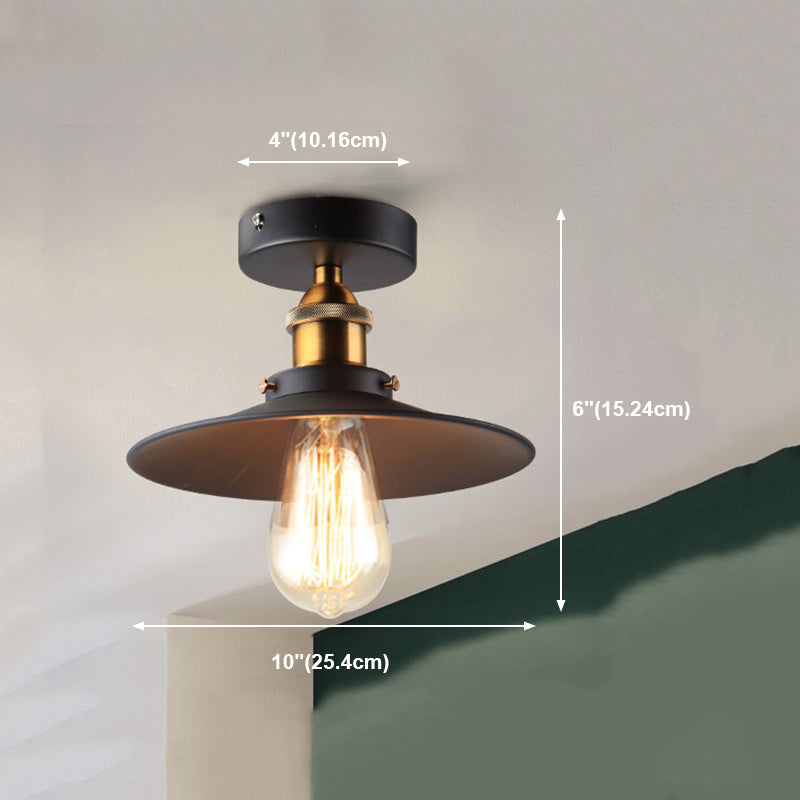 Lumière semi-luxuelle évasée noire Salle de salle à manger en métal industrie