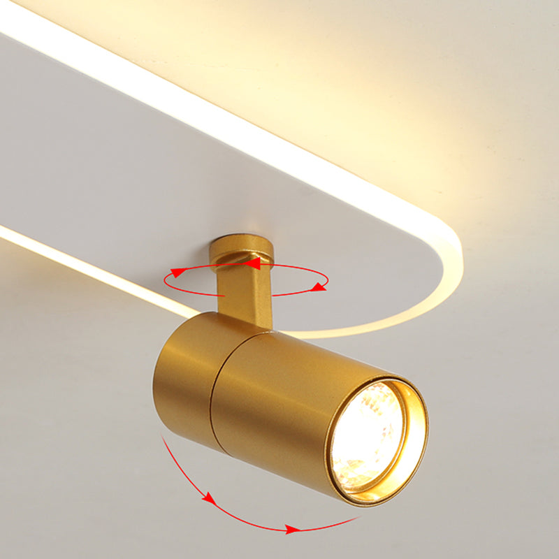 Oval Shade Metal Flush Ceiling Light Modern Style 3 Lights Flush Mount Fixture