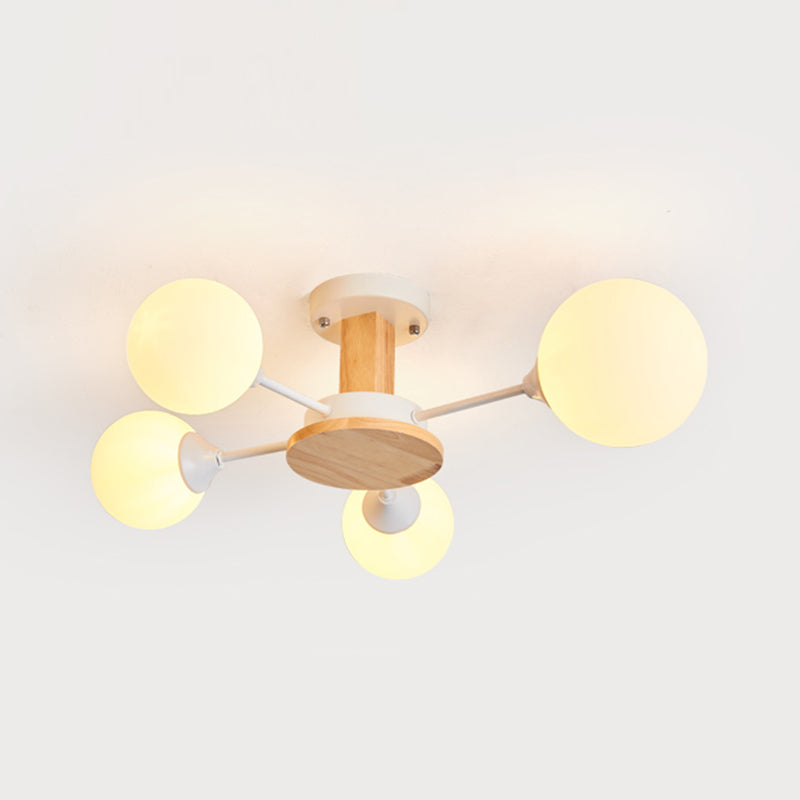 Globe contemporain Flush Lightture Wood Flush Mount Plafond Pilation