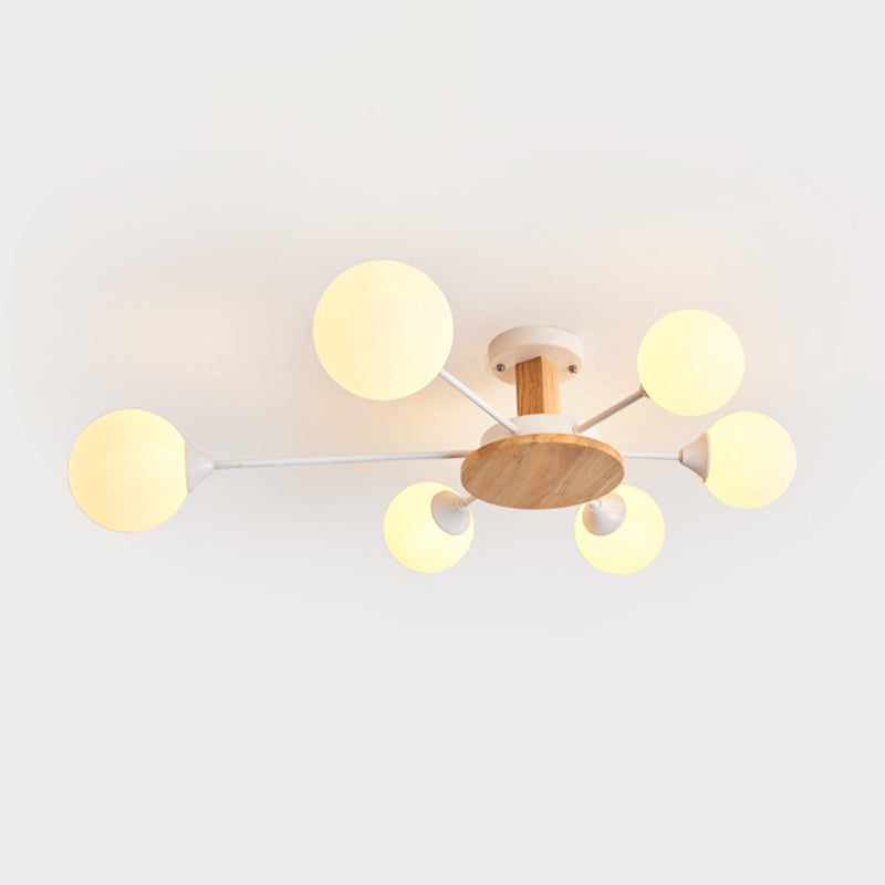 Globe contemporain Flush Lightture Wood Flush Mount Plafond Pilation