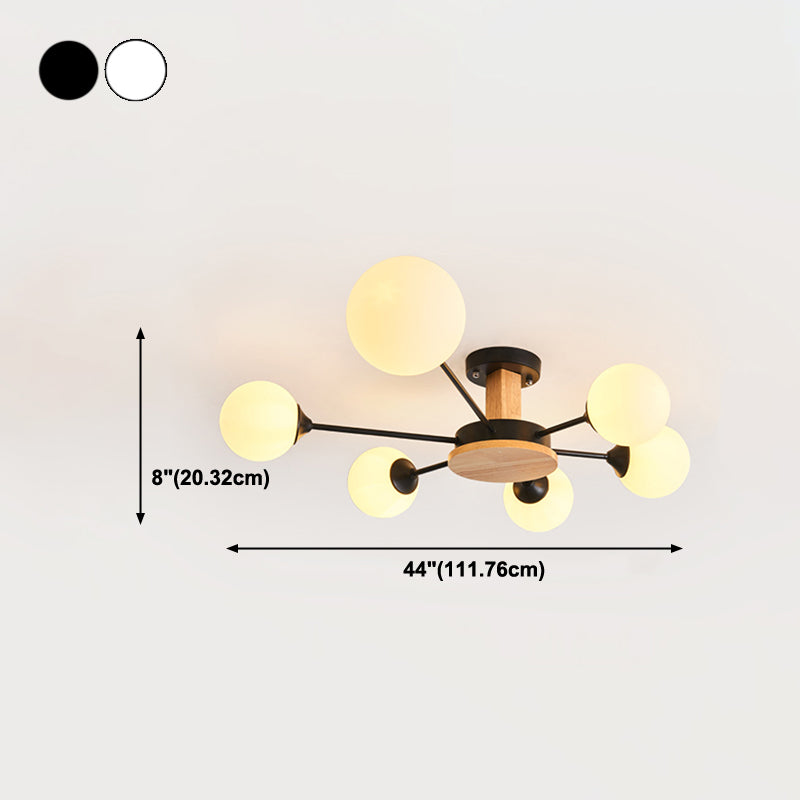 Globe contemporain Flush Lightture Wood Flush Mount Plafond Pilation