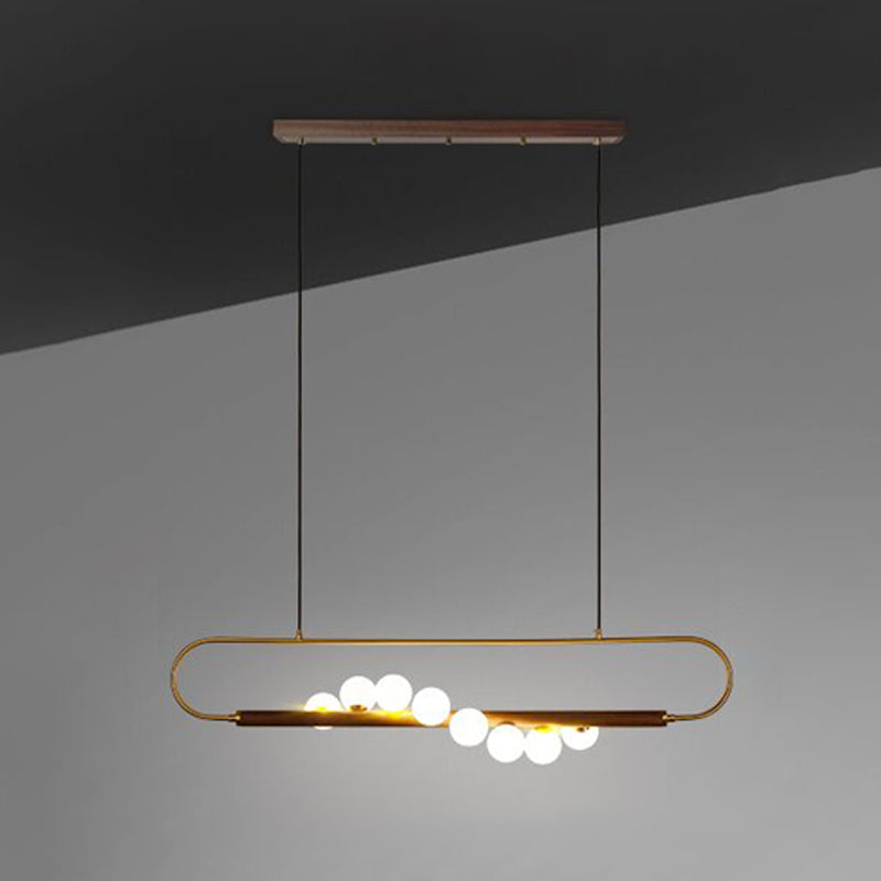 Luces de isla esféricas de estilo creativo moderno luces colgantes de madera