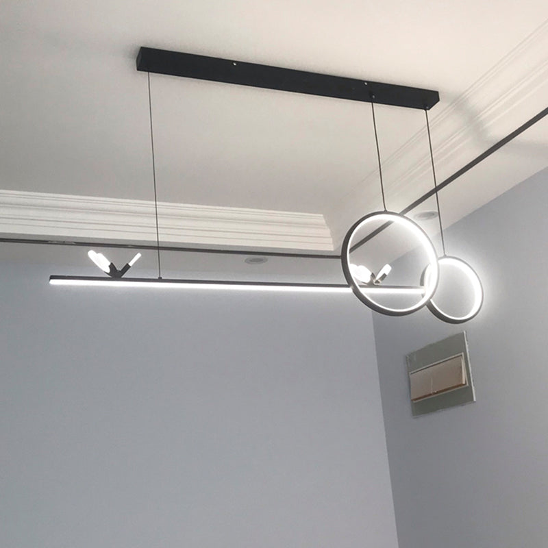 Ideas de iluminación de metal de la isla de 7 luces de estilo lineal de estilo moderno de estilo lineal