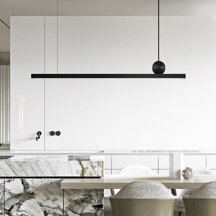 Zeitgenössische Küche Anhänger Leichtes lineares Metall 1 Light Island Lighting Idee
