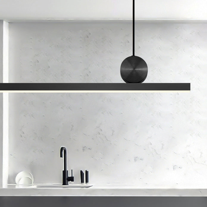 Zeitgenössische Küche Anhänger Leichtes lineares Metall 1 Light Island Lighting Idee