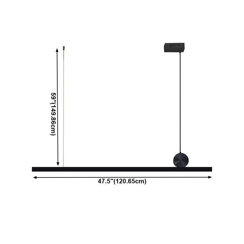 Zeitgenössische Küche Anhänger Leichtes lineares Metall 1 Light Island Lighting Idee