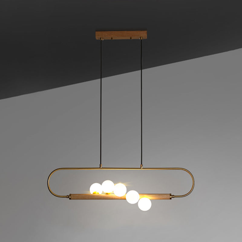 Modern Pendant Lighting Spherical Island Pendant Lights with White Glass Shade