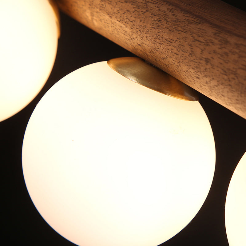 Luces colgantes de isla esférica de iluminación colgante moderna con sombra de vidrio blanco