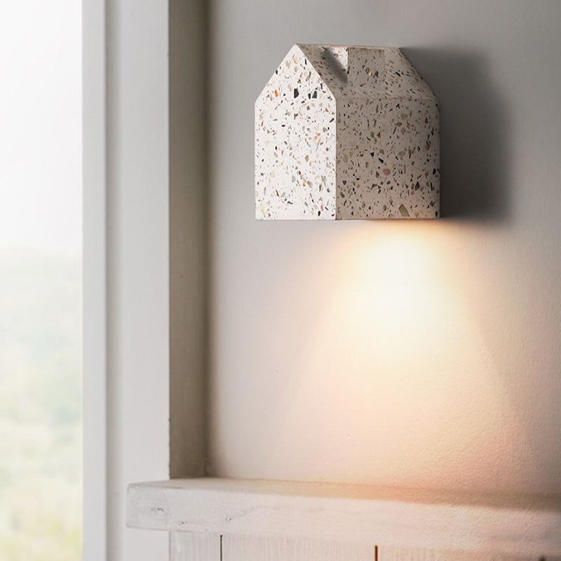 Nordic Cement Wall Light House Shape Colorful Wall Sconce for Living Room
