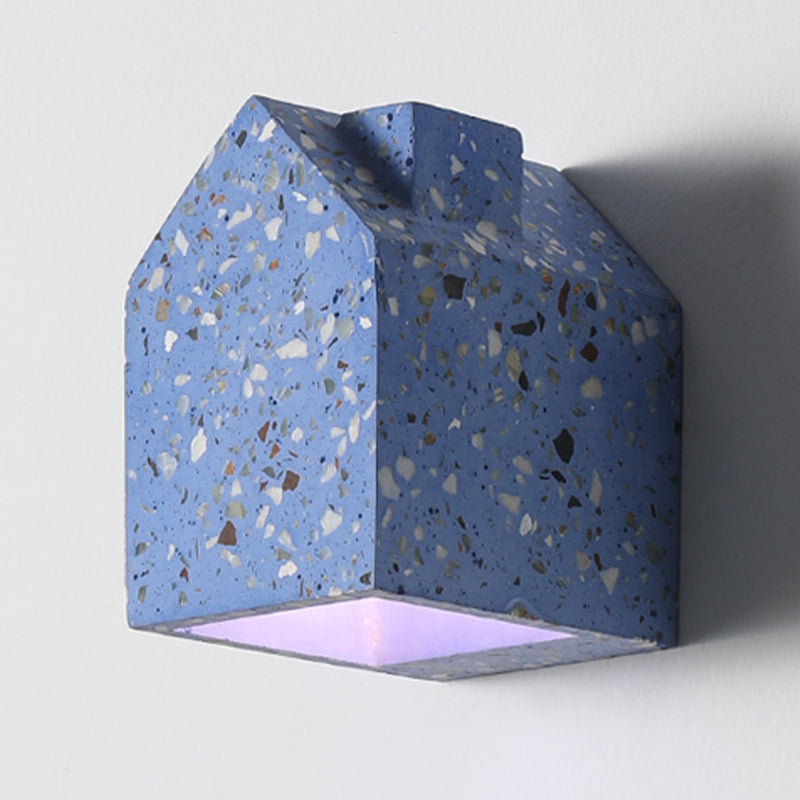 Nordic Cement Wall Light House Shape Colorful Wall Sconce for Living Room