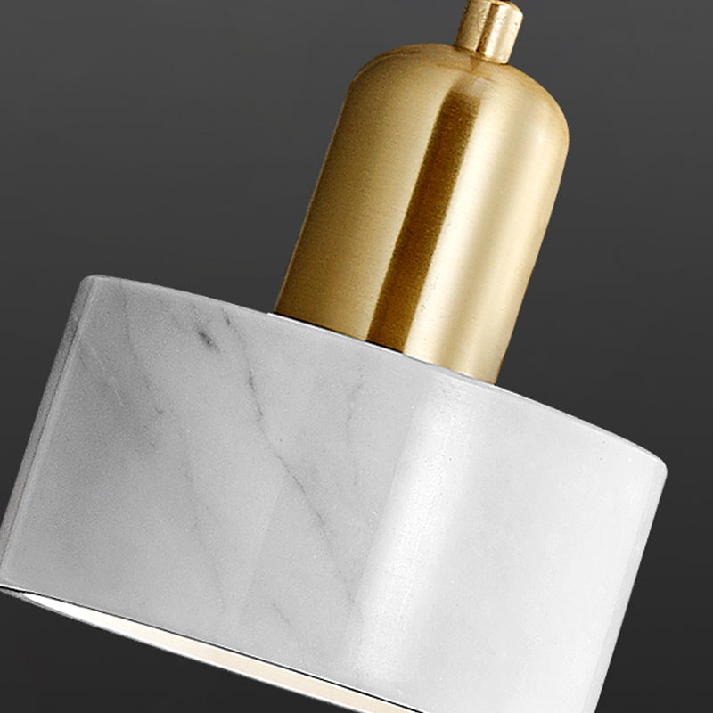 Modern Metal Wall Light Gold 6" Wide Wall Sconce with Marble for Bedroom