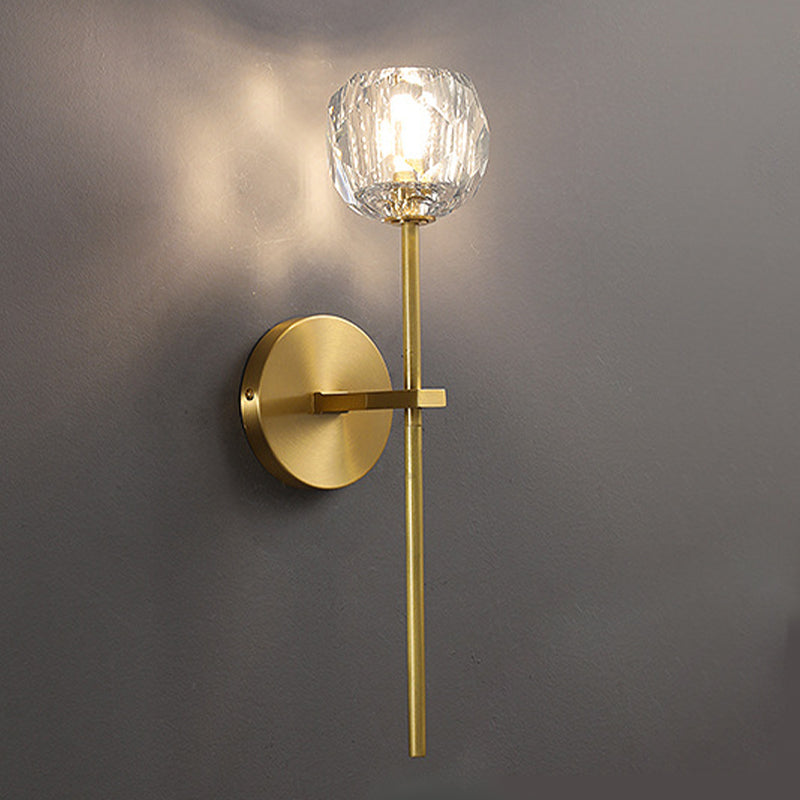Moderne Messing Wandleuchte Globus Gold Wandleuchten mit Kristall für Schlafzimmer